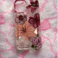 Cover iPhone 13 mini trasparente con fiori