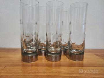 6 Bicchieri cristallo con base Argento 
