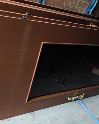 5 porte in legno con vetro in cristallo scuro