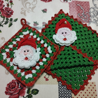 Set portatovaglioli e presina Babbo Natale