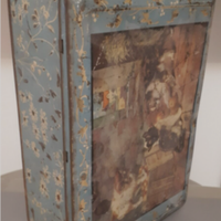 bella scatola di latta biscotti antica con gatti