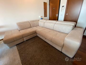 Divano a L con contenitore e letto estraibile