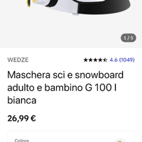 Maschera sci con doppia visiera