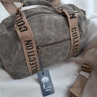 Borsa bauletto in tessuto simil camoscio 