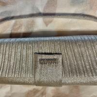 Pochette  elegante in tessuto color Argento