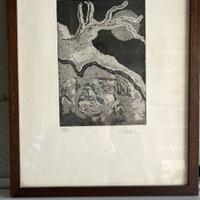 Quadro con cornice legno noce