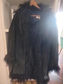 cappotto in pelle con inserti in mongolia 