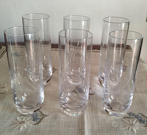 Set 6 bicchieri vintage alto spessore in cristallo