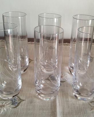 Set 6 bicchieri vintage alto spessore in cristallo