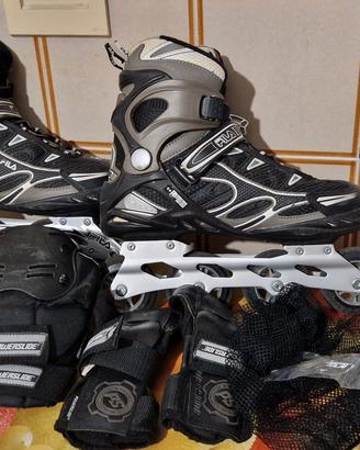 Rollerblade Fila 4 ruote + protezioni