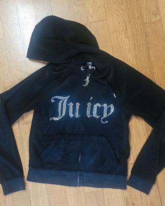 Juicy Couture Black Velvet Hoodie / Felpa ciniglia