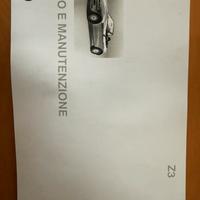 Manuale uso e manutenzione BMW Z3 1998