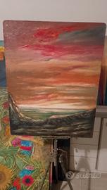 quadro olio su compensato 65x50cm