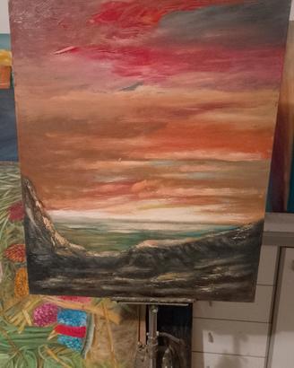 quadro olio su compensato 65x50cm