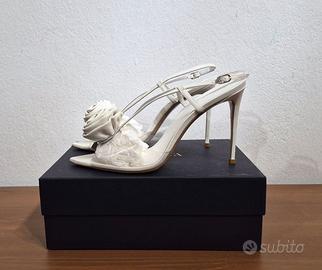 Sandali con tacco, pelle, bianco, Le Silla, n.41,5