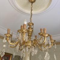 Lampadario oro con pendoli Swarovski