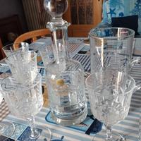 6 bicchieri calici + brocca + bottiglia