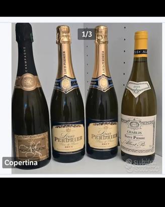 bottiglie 4 di champagne e vino francesi