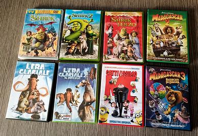 8 Dvd (Shrek 1/2/3-Madagascar 2/3-Era glaciale 1/2