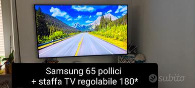 TV Samsung 65" smart + staffa TV regolabile 180*