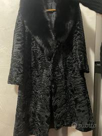 Pelliccia vera vintage in persiano,collo volpe ner