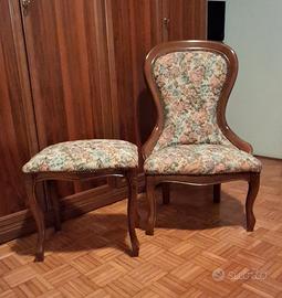 poltroncina e sgabello da camera
