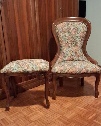 poltroncina e sgabello da camera
