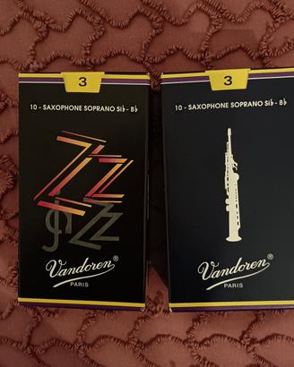  2 scatole Ance Vandoren numero 3 per Sax Soprano 