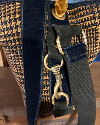 Borsa a secchiello scozzese e velluto ViamailBag