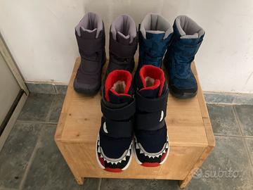 Lotto 3 paia scarpe invernali bambino numero 28