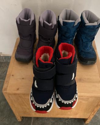 Lotto 3 paia scarpe invernali bambino numero 28