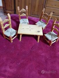 set miniature  tavolo e sedie 4   