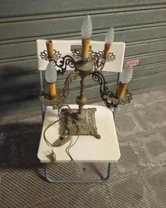 Lampada candelabro da tavolo in ottone 
