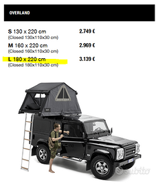 TENDA DA TETTO con cabina spogliatoio