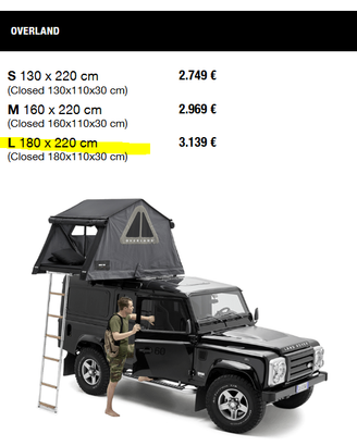 TENDA DA TETTO con cabina spogliatoio