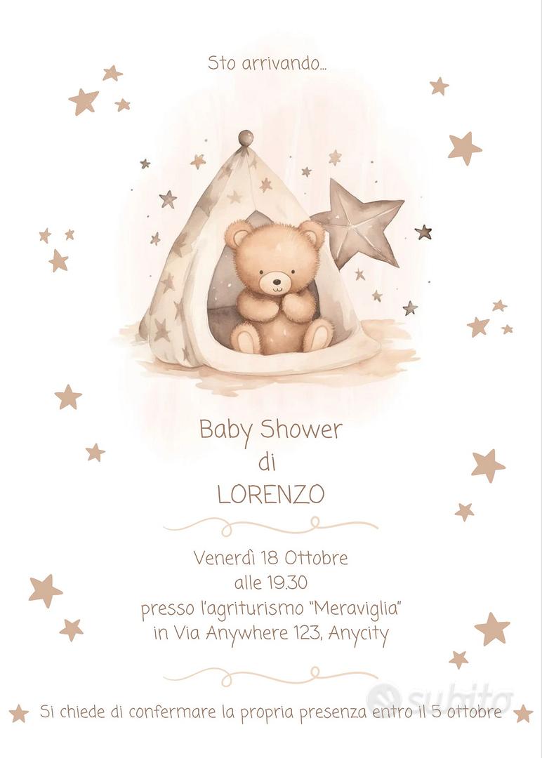 Set Di Biglietti Per Baby Shower Per Bambino E Bambina, Festa Di