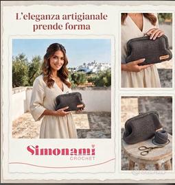 Clutch Grigia SIMONAMI CROCHET+  BUONO SCONTO 