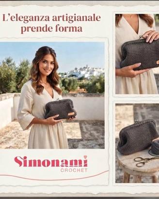 Clutch Grigia SIMONAMI CROCHET+  BUONO SCONTO 