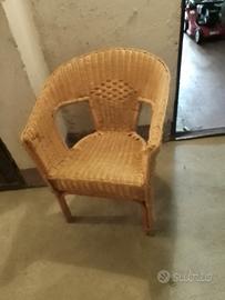 poltrona vintage in vimini