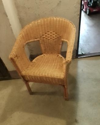 poltrona vintage in vimini