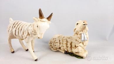 presepe pastore 30 cm capre animali cartapesta
