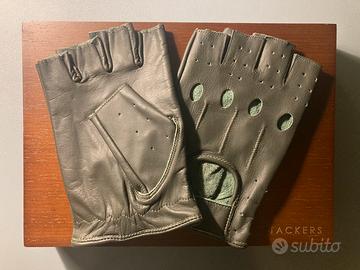 Guanti mezze dita in pelle da gentleman driver