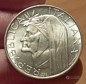 500 Life argento 1965 Dante Alighieri Fdc 