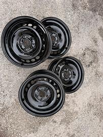 SET 4 CERCHI FERRO ø15 VOLKSWAGEN-SEAT-AUDI-SKODA