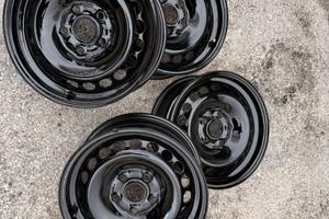 SET 4 CERCHI FERRO ø15 VOLKSWAGEN-SEAT-AUDI-SKODA