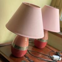 2 Lampade da Tavolo Rosa e Rosse