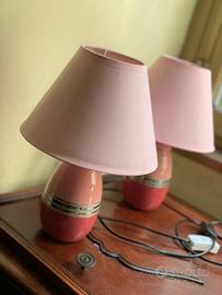 2 Lampade da Tavolo Rosa e Rosse