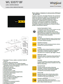 PIANO COTTURA INDUZIONE 77 CM MOD. WL S3377 BF HOB