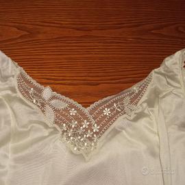 sottoveste color panna, con pizzo, NUOVA