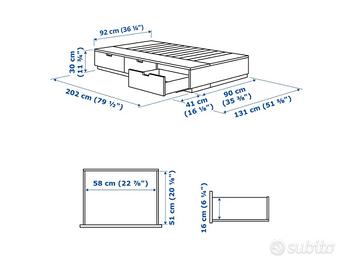 Letto IKEA Nordli 90x200 + materasso IKEA SULTAN